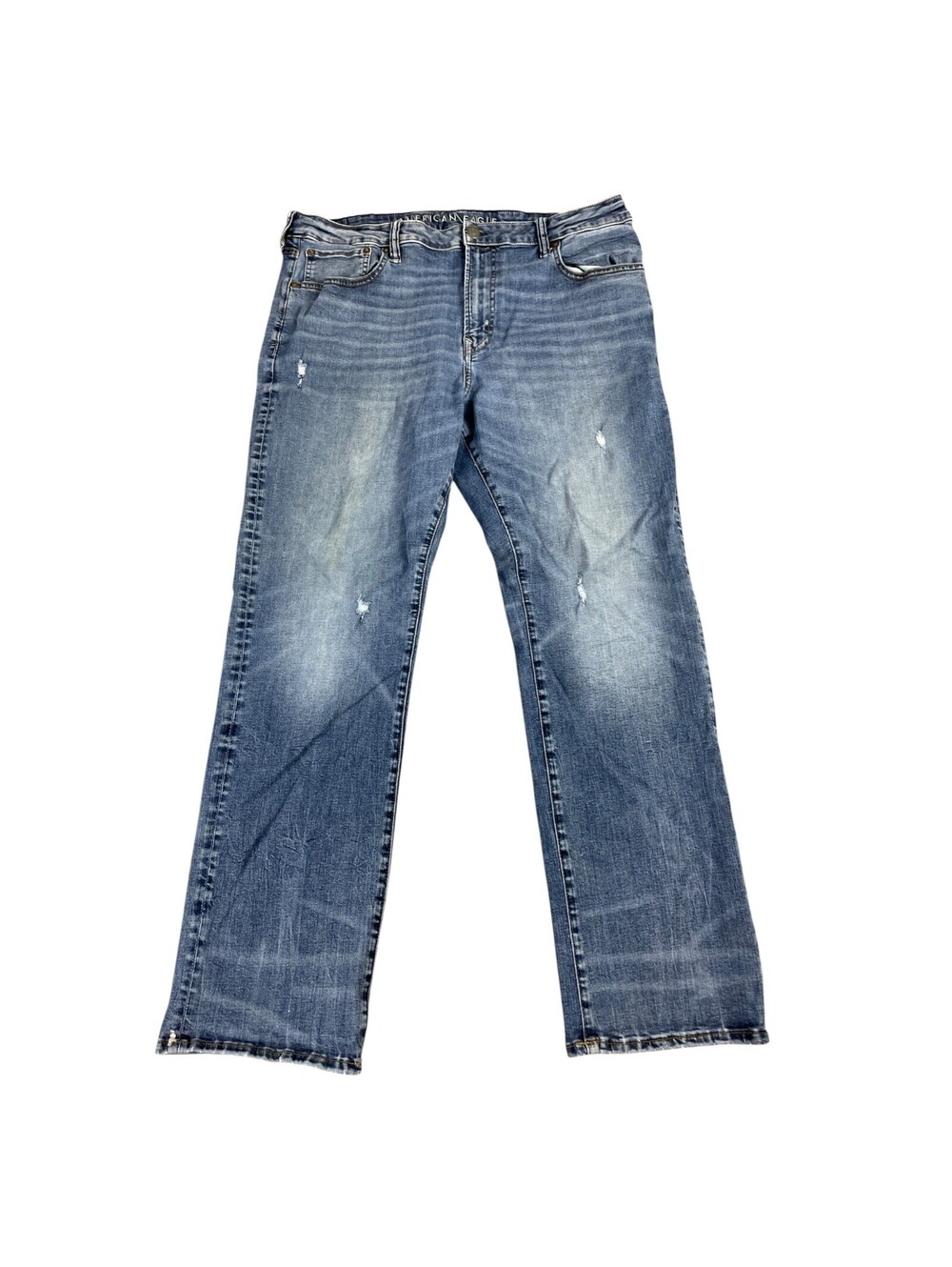 American Eagle Relaxed Straight Jeans Men's 38 x 32 Medium Wash Fade